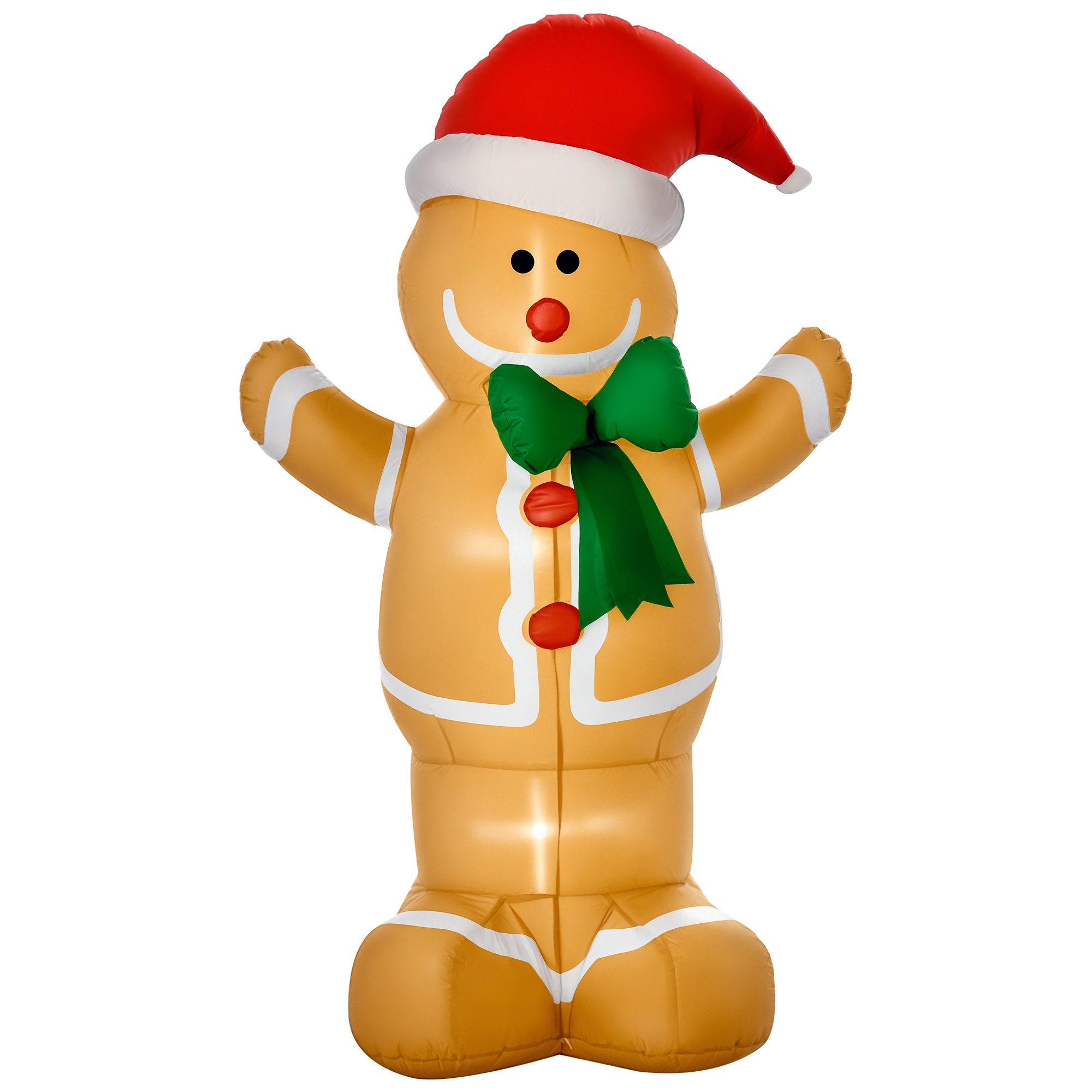 Outdoor Lighting Effects - HOMCOM 6ft Christmas Inflatable Gingerbread Man,