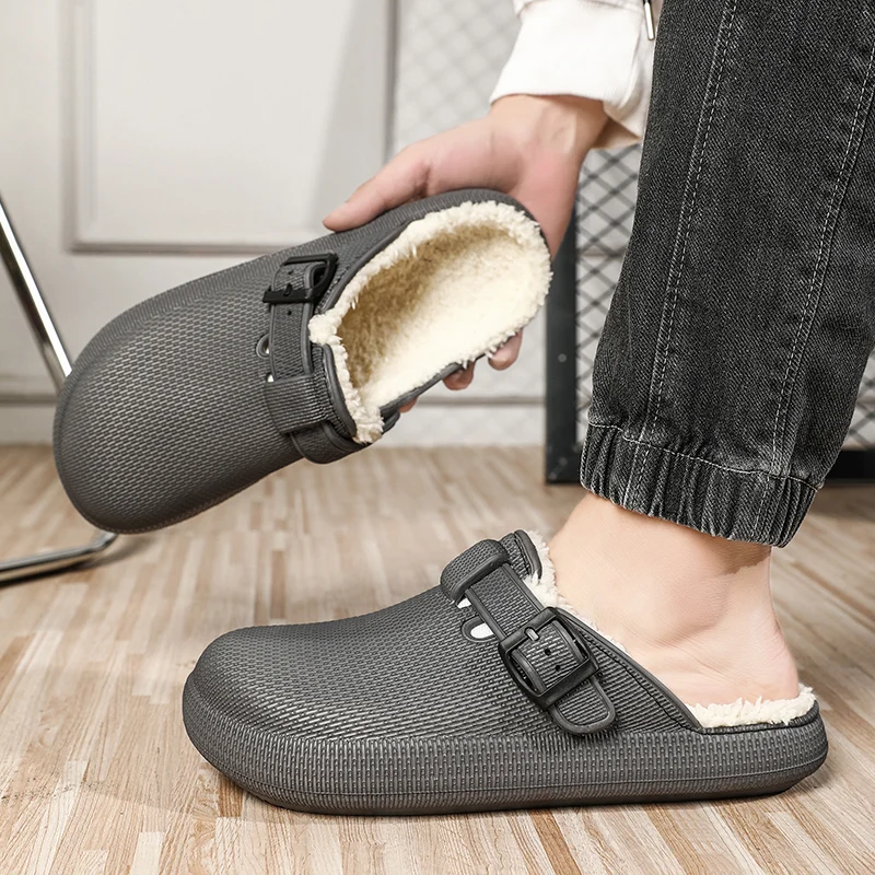 Outdoor Lighting For Your House - Men Winter Slippers Adjustable Buckle Strap