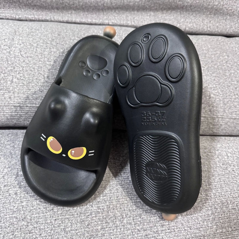 New Cute 3D Black Cat Paw Slid - Outdoor Lighting Black recension och pris
