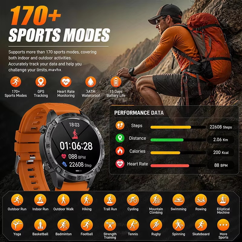 T-Rex3 Pro New GPS Smart Watch - Outdoor Lighting Wireless recension och pris