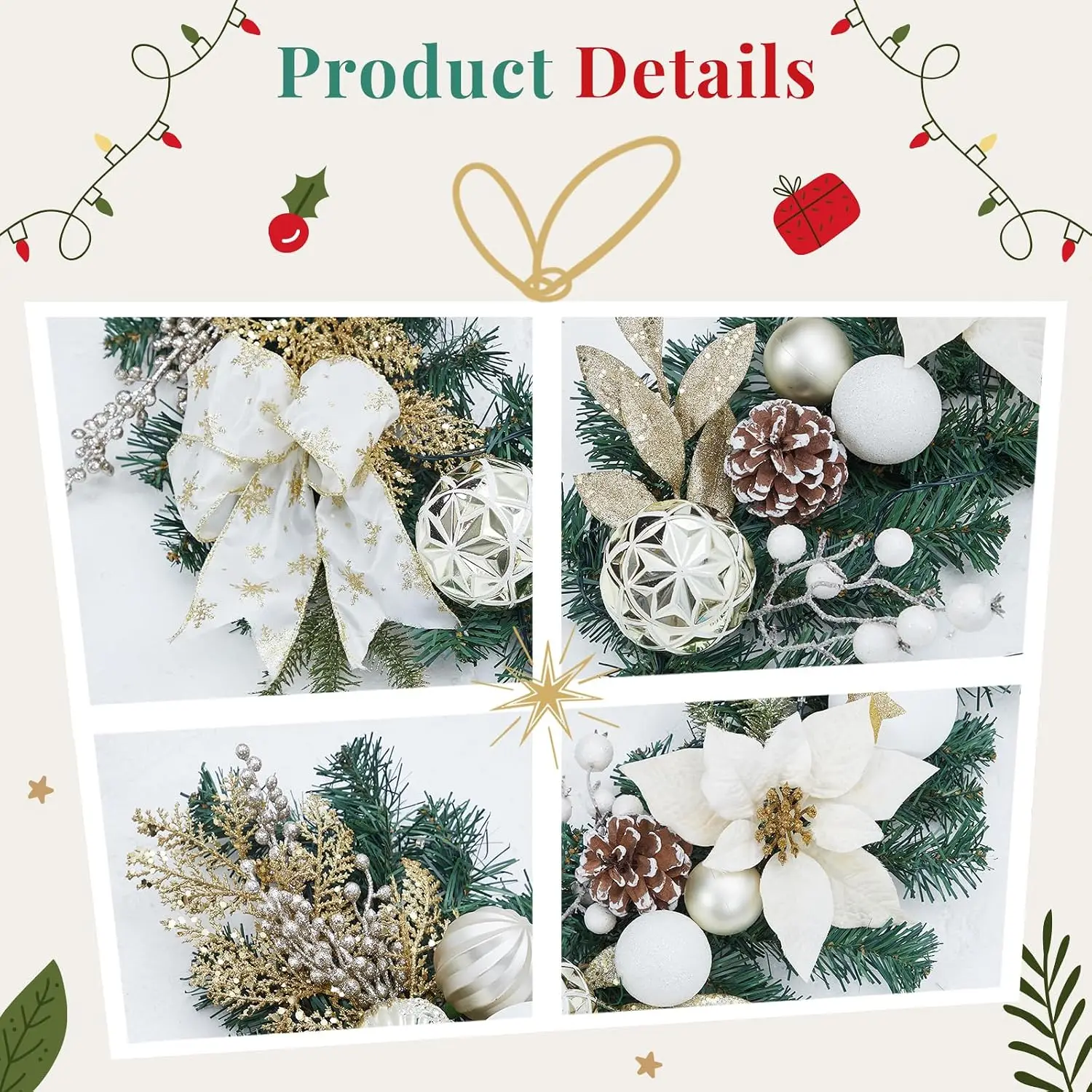 Garvee 6ft Pre-Lit Christmas G - Outdoor Lighting Effects recension och pris